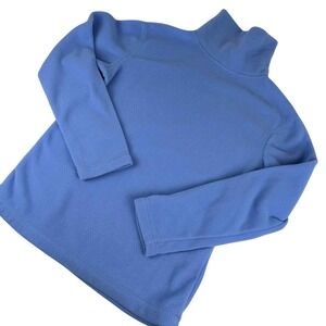 Hanna Andersson Cozy Blue Fleece Turtleneck Pullover Sweater Womens Size XS